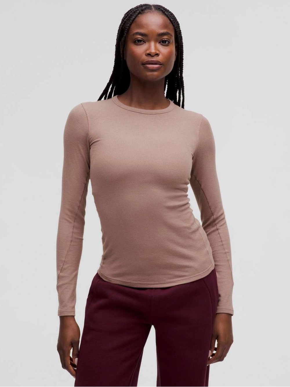 Lululemon Hold Tight Lightweight Butter Soft Ribbed Pink Long Sleeve Top - 10